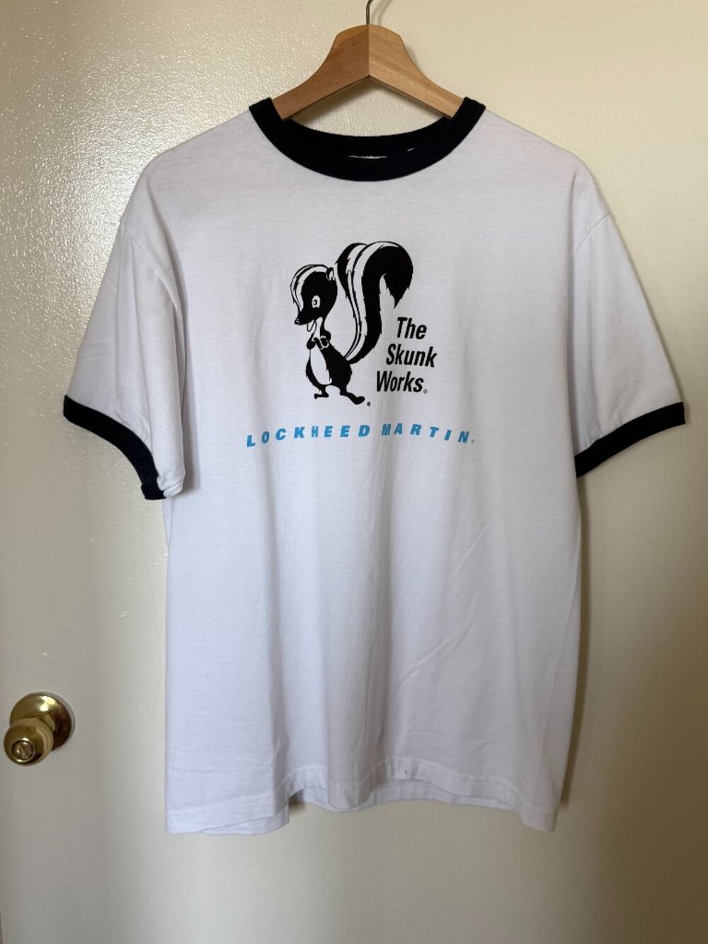 NWT Buzz Rickson x The Skunk Works White Graphic Ringer T Shirt L